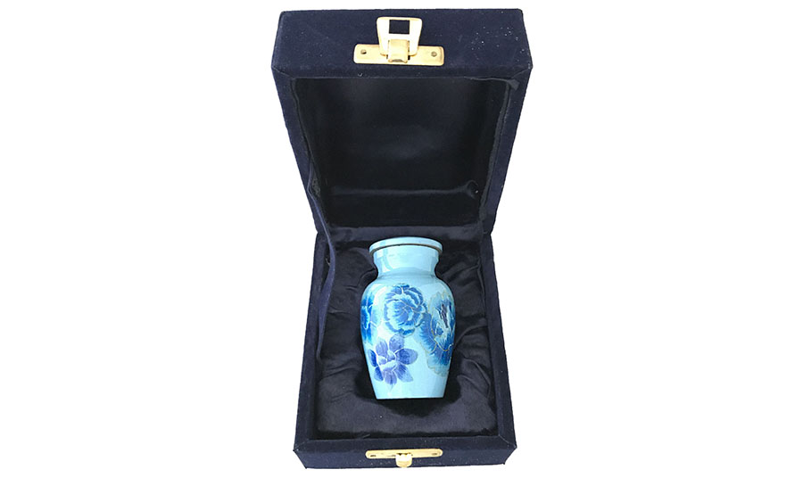 178-H- 1 Mini LightBlue w/DarkBlue Flowers