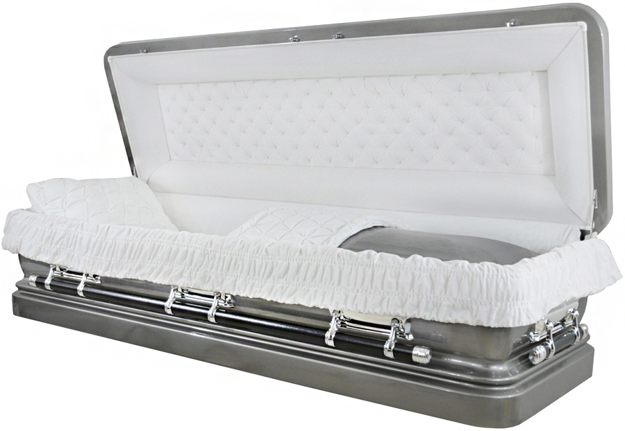 2002-FC- Full Couch Silver, 18gaSilver Hardware, White Velvet
