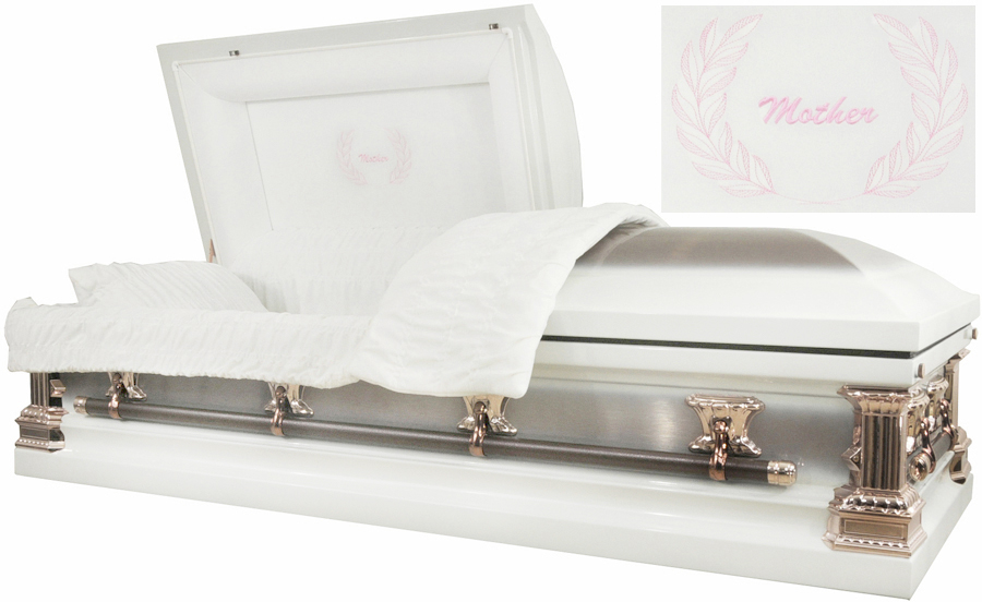 2213 - Mother Casket 18gaWhite w/ Copper Brush