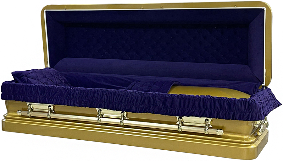 2247-FCP Gold Priest, Urn Shaped, Dark Purple Velvet, Top comes off
