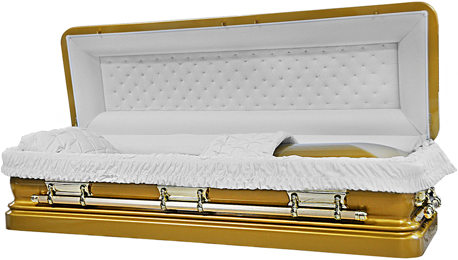 2248-FCP Gold Priest, Urn Shaped, White Velvet, top comes off