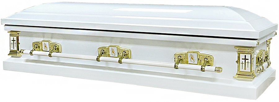 2259-FC White Full CouchLord's Prayer, Gold HardwareWhite Velvet