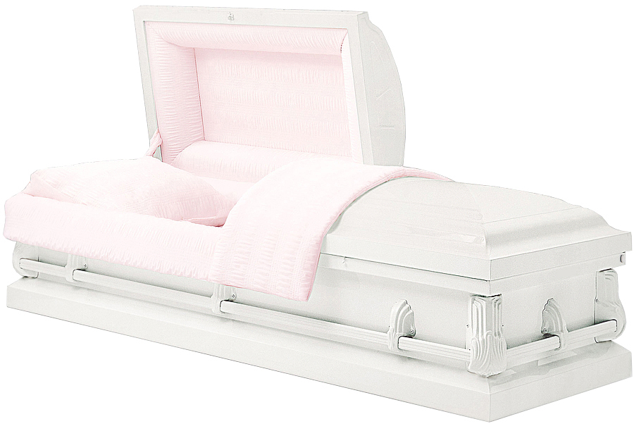 3991 - 20 Gauge Steel CasketShiny White Finish No Seal