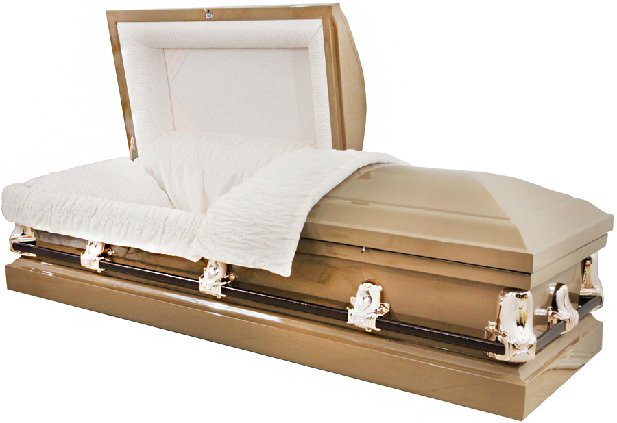 4226 - 20ga, No Seal, Light Brown FinishLight Beige Crepe, Silver Rose Hard