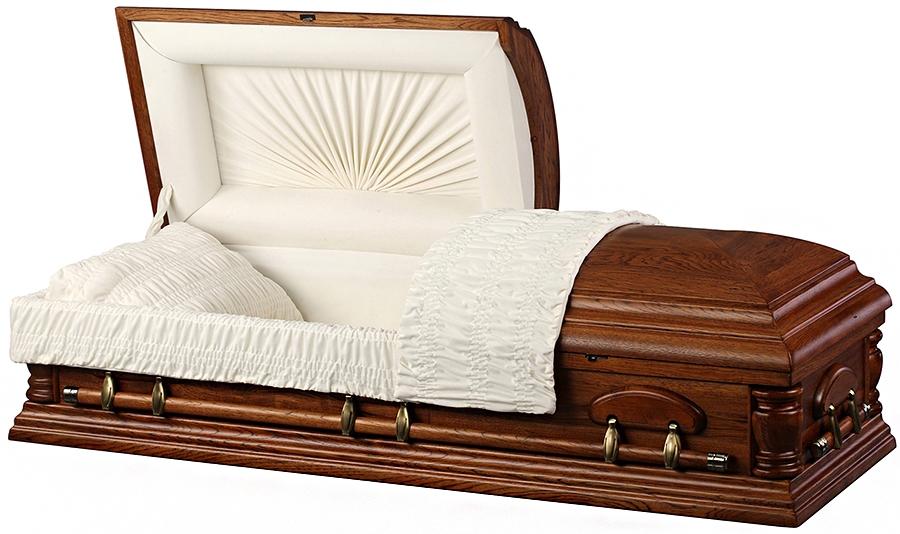 4402 - Solid Pecan Wood, No Gloss Antique Brass Hardware Beige Velvet Inerior