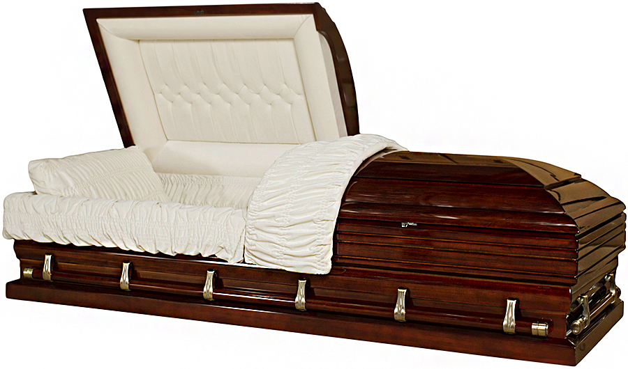 4545X-29" - Reddish Brown Oversized Solid Poplar W/ White Velvet Interior, 26" In/ 29" Out