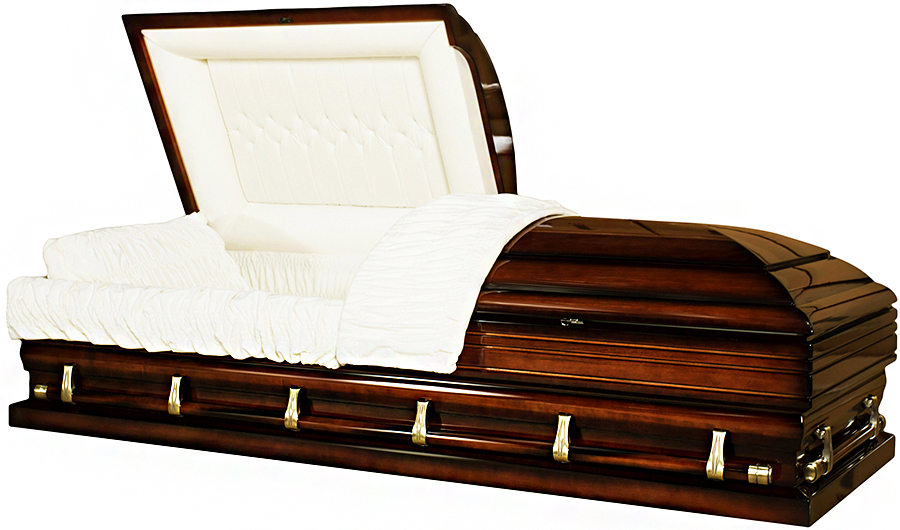4552X - Antique Reddish Oversized Solid Poplar W/ White Velvet Interior, 30" Inside/ 33" O
