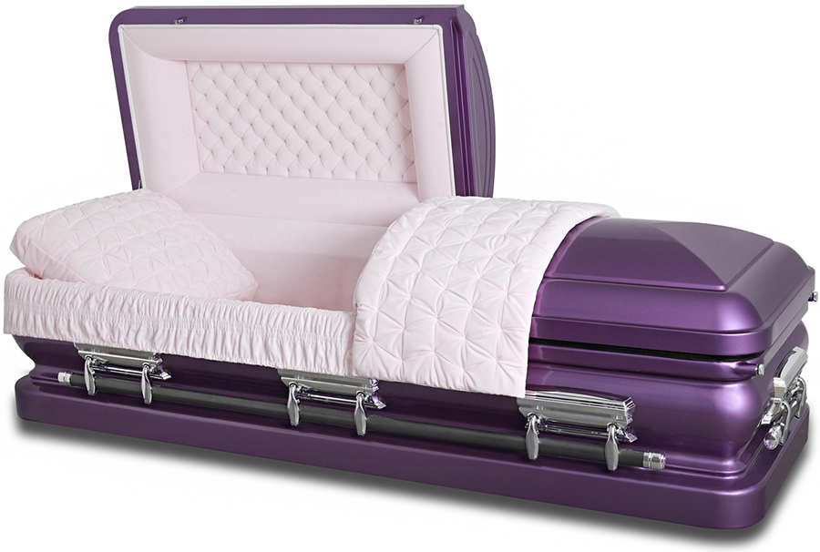 4723 18gauge Purple Urn, Silver Hardware Pink Velvet