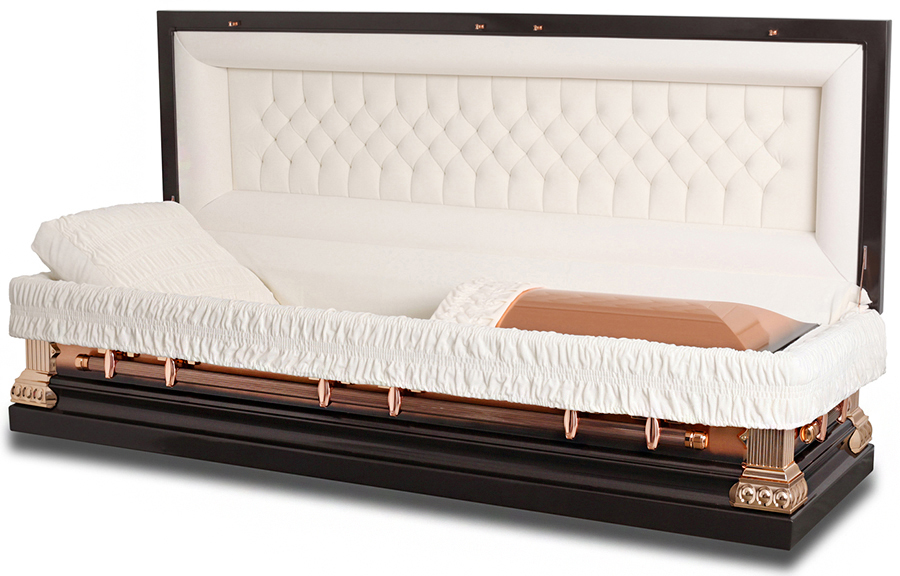 4738fc Solid CopperMetallic BrownBrushed CopperWhite Velvet Interior