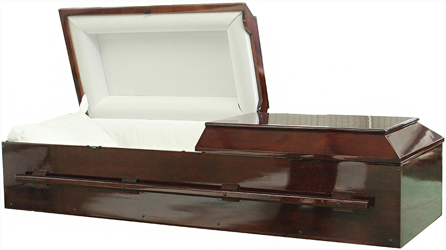 4833 - Solid Poplar Casket(Not Jewish, Has Metal)White Crepe lining