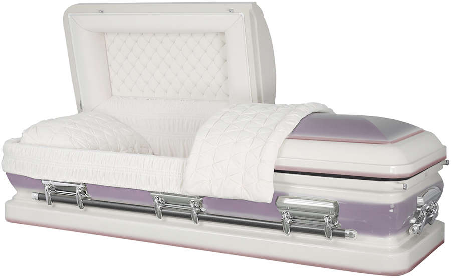 4874-J -18ga - Wht/ Purple Urn ShellSilver Hard, White velvet