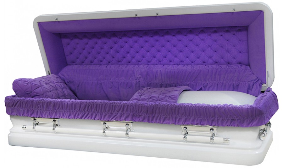 6222-FC-Problem has Light Lavender InteriorFull Couch w/Foot Panel18ga White Finish