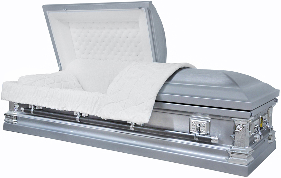 6306B - Silver with Natural Brush, 18gaWhite Velvet, Silver Hardware