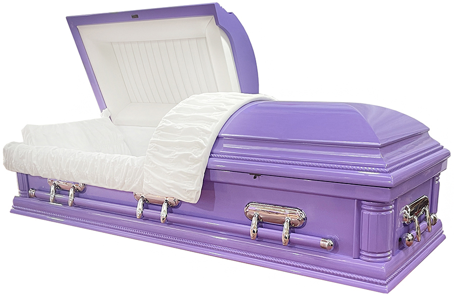 7377 - Solid Poplar, Lavender wood, White Velvet Interior, High Gloss, Silver Hardware