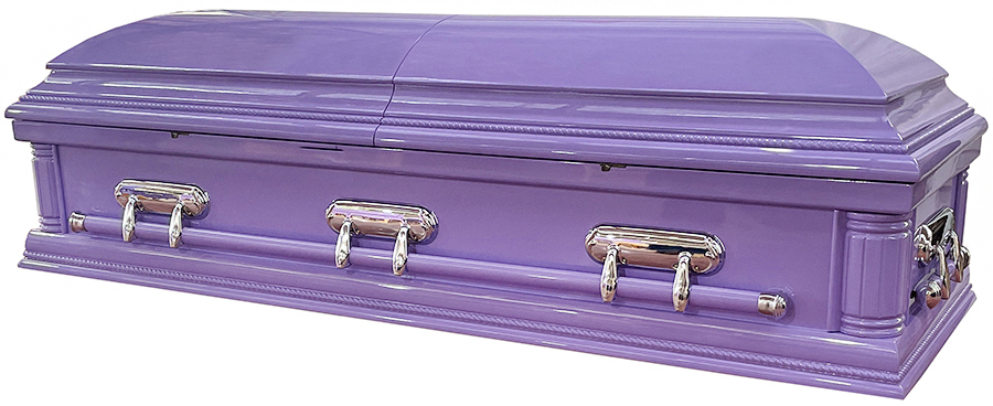 7377b - Solid Poplar, Lavender wood, White Velvet Interior, High Gloss, Silver Hardware
