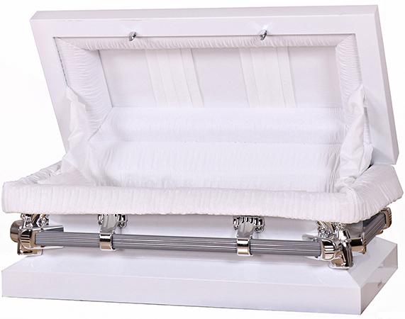 7710-FC 30"/35" White Child's CasketWhite Interior(inside 30x13.3outside 35x17.25)