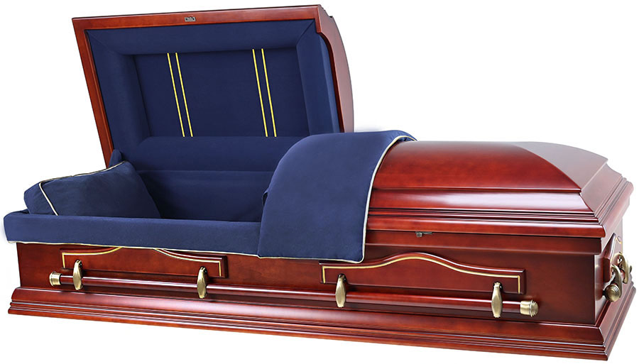 7849 - Solid Poplar Dark Blue Lining w/gold piping