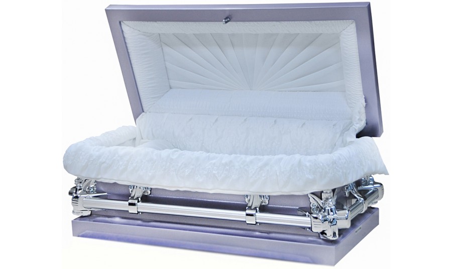 7923-FC-30" -Lavender Child's CasketWhite InteriorInside30.7x13.3",Outside35x17.5x15.5"
