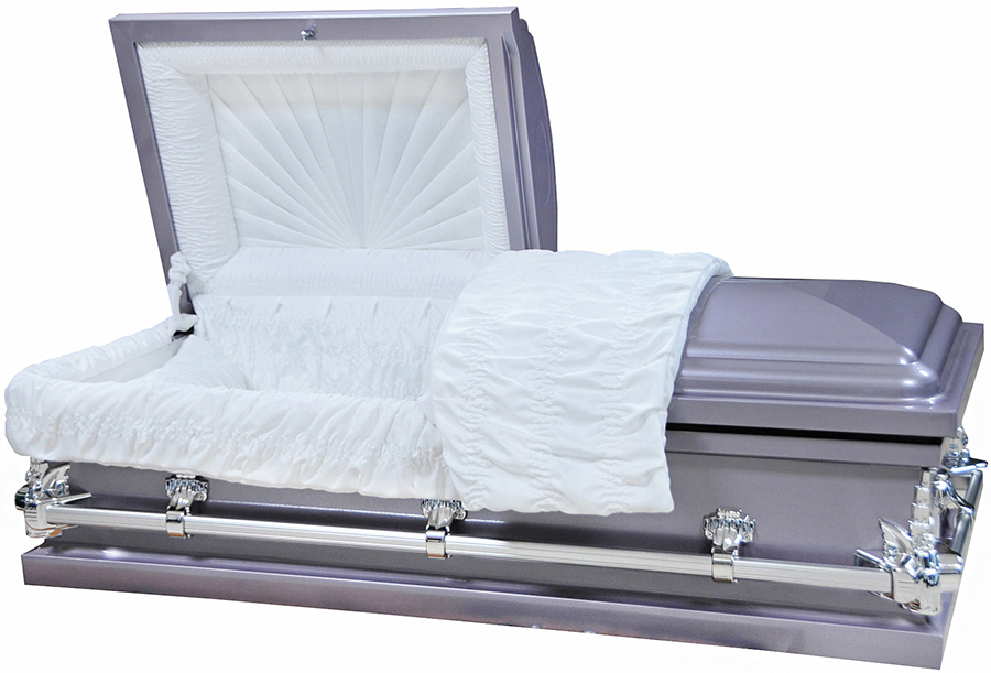 7937-HC-55" - Lavender Child's Casket, White InteriorInside 55x19", Outside 59x23.3"x17.7"