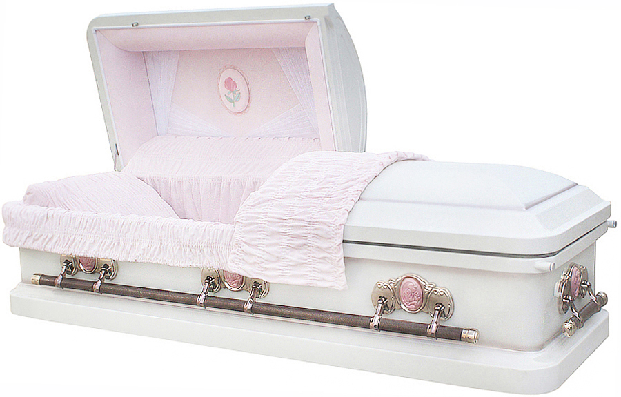 8000 - Cameo Rose Casket 18gaLight Pink Velvet