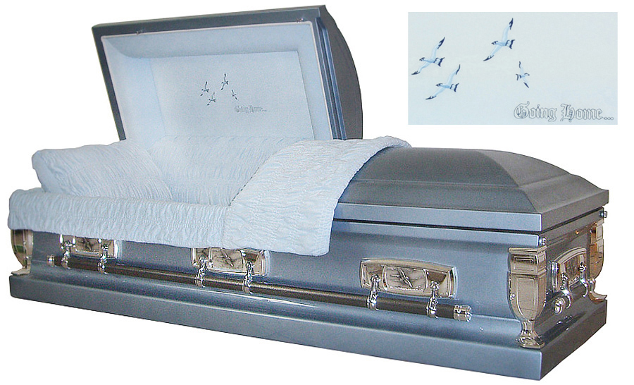 8198 - Going Home Casket 18gaMonarch Blue - Lt Blue Velvet