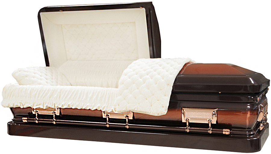 8201 - 18 Gauge Steel Casket Brushed With Copper Color and Brown