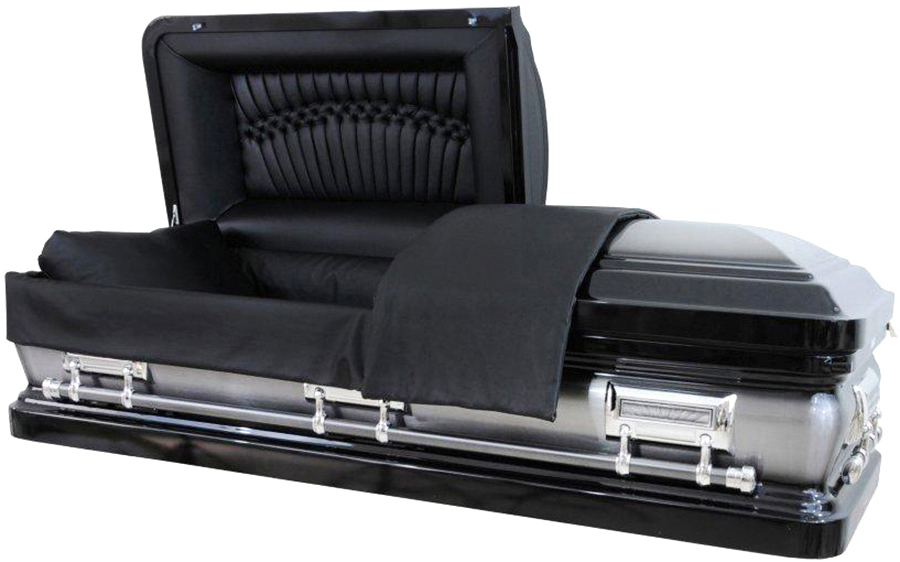 8218 - Black With Natural Brush, 18gaBlack Smooth Leather-Look, Silver Hardware