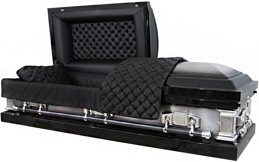 8221 - Black w/ Natural Brush 18gaBlack Quilted Leather Look, Silver Hardware