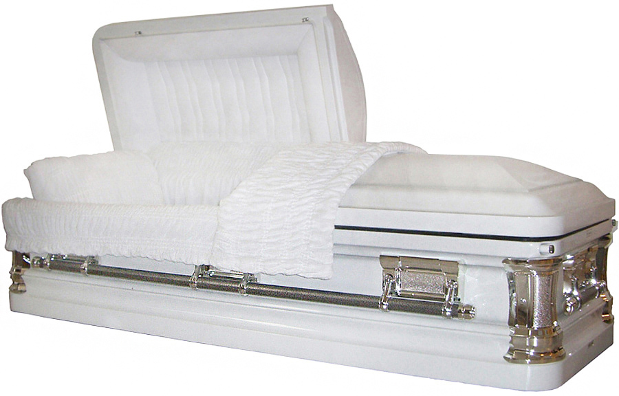 8229 - White w/Platinum Highlights 18gaWhite Velvet, Silver Hardware