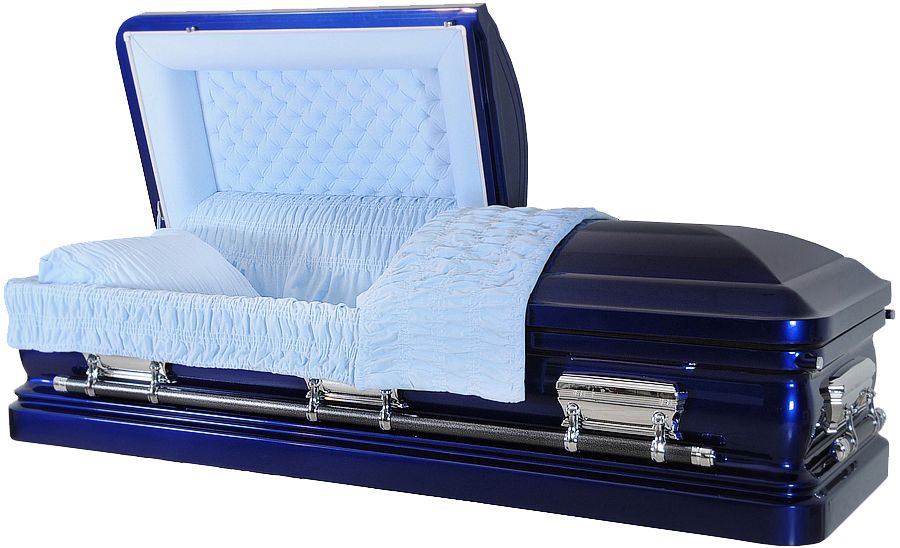 8254 - Cobalt Blue Metallic, 18gaLight Blue Velvet, Blue Casket