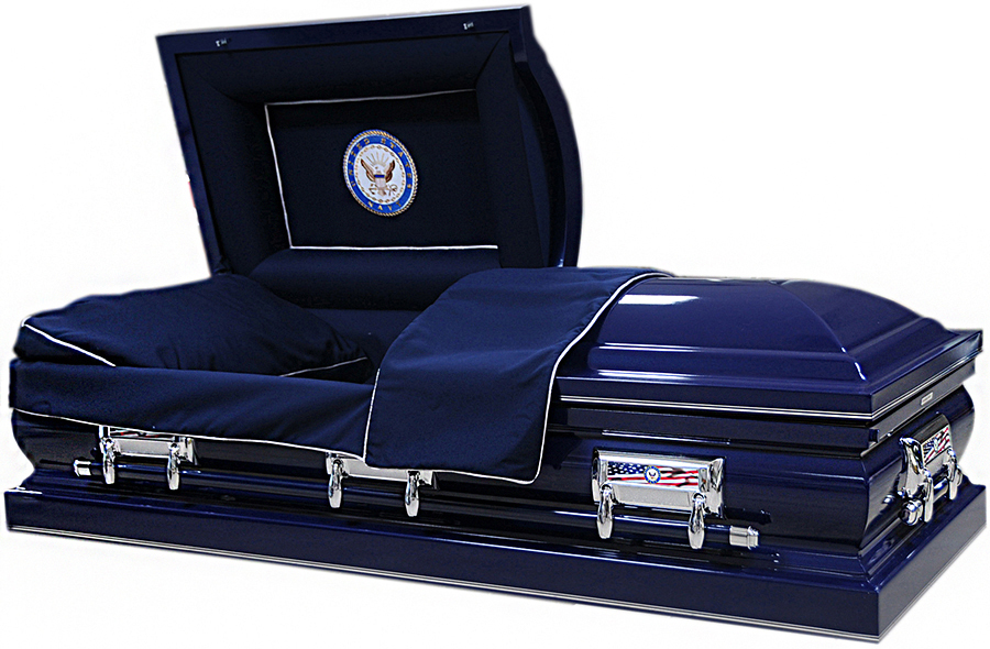 8308X-33 U.S. Navy Casket 32" inside Navy Interior, Silver Hardware