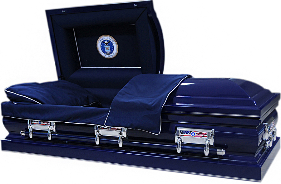 8309X-33 U.S. Air Force-32" inside Navy Shell, Silver Hardware Navy Interior