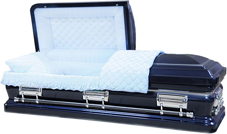 8352 - Navy Blue w/ Silver accents Light Blue Velvet - Silver Hardware