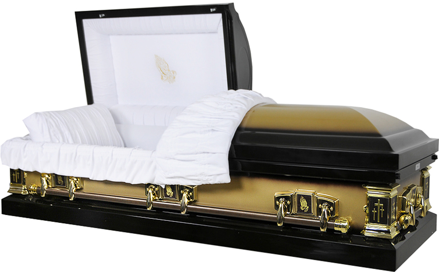 8356 -PROBLEM- Not Gold( champange brush)Two-tone BLACKPraying hands, crosses, white velvet