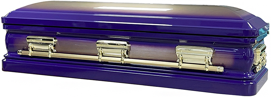 8383-FC Purple with Gold BrushGold HardwareWhite Velvet Interior