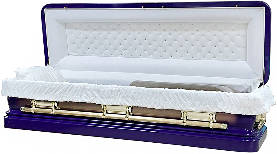 8383-FC Purple with Gold BrushGold HardwareWhite Velvet Interior