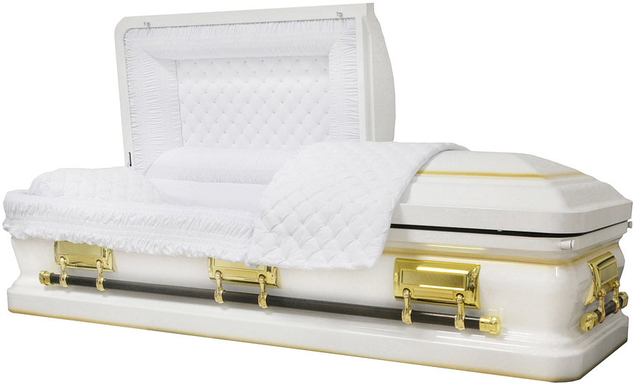 8466 - White Finish w/ Gold AccentsWhite Velvet - Gold Hardware
