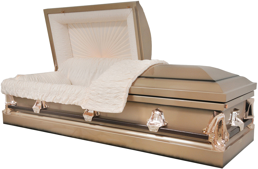 8505 - (With Seal) Lt Brown w/Black Accents, 20gPeach Crepe, Silver Rose Hardware