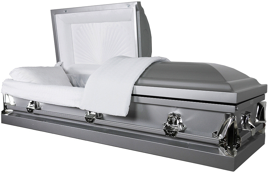 8506b - (With Seal) Silver Finish, 20gWhite Crepe, Silver Hardware