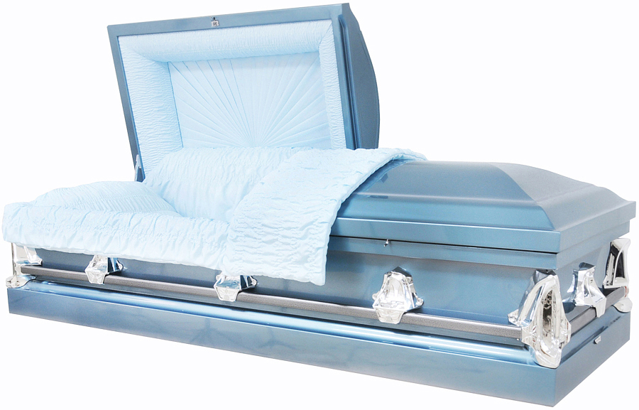 8507 - (With Seal) Lt Blue w/Silver Accents, 20gLt Blue Crepe, Silver Hardware