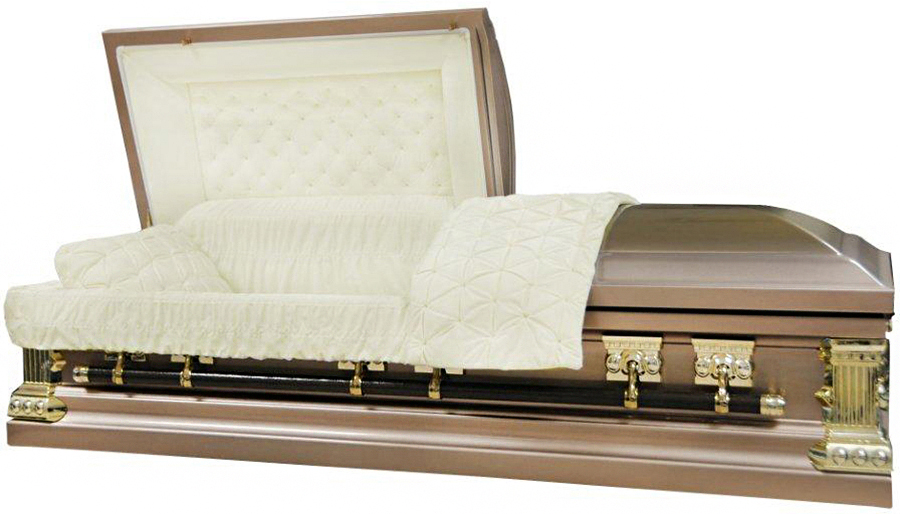 8559B - Champagne Finish W/ Gold Brush Gold Hardware Beige Velvet