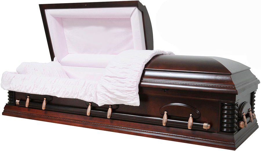 8678B - Cherry Wood Veneer Mother CasketPink Velvet