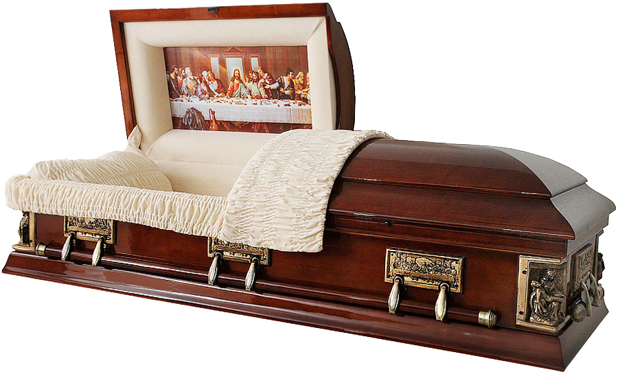 8726 - Solid Poplar CasketAlmond Velvet Interior