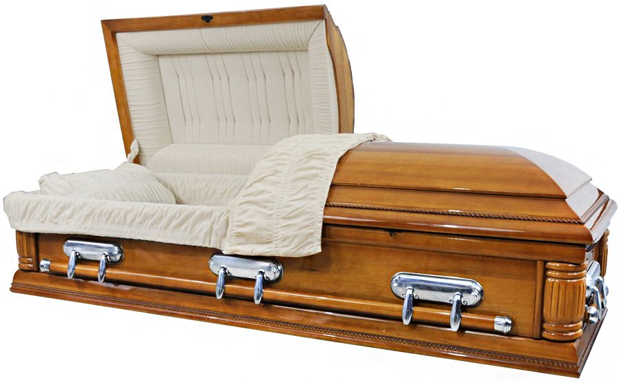 8728- Solid Poplar CasketCream Velvet Interior