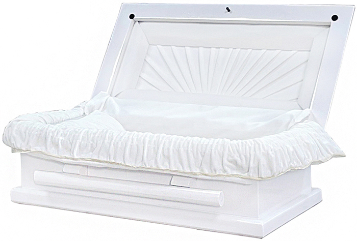 8816-24" Full Couch, Solid PoplarWhite WoodWhite InteriorInside 24" L, Width 11"