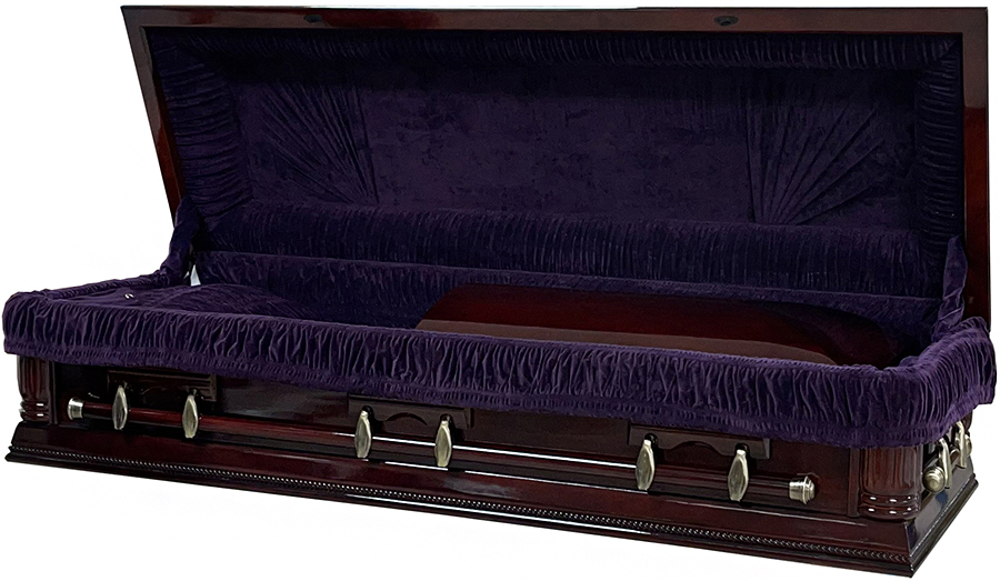 8821-FC - Full CouchSolid Poplar wood,Dark Purple Velvet Lining
