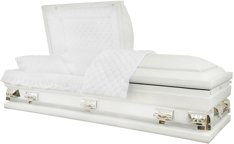 9220-29 - 28.5 in / 29 1/4 out - White w/Silver BRUSHSilver hardware, White Velvet