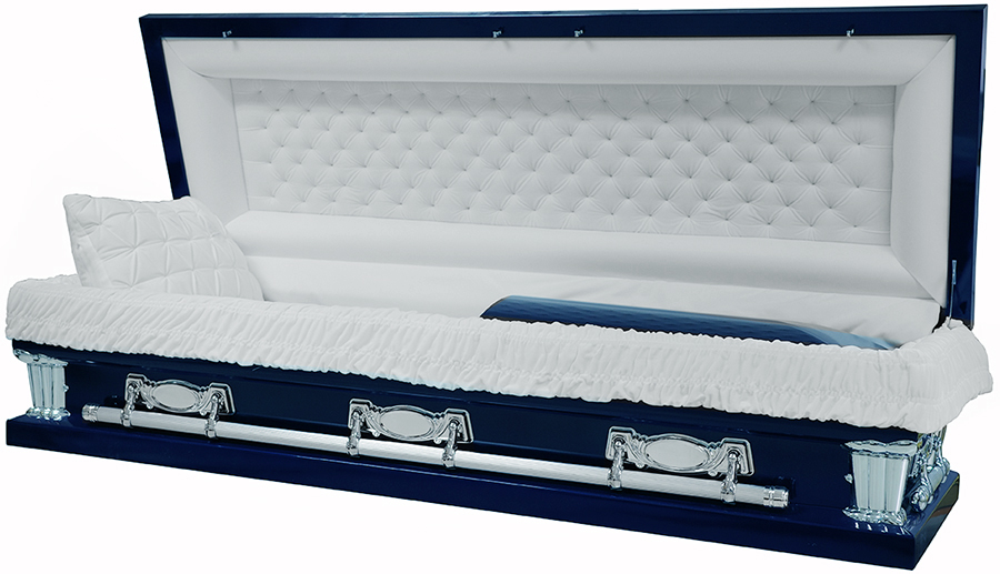 9304-FCX-33zz -32"/33" Navy BlueFull Couch, Silver Hardware-Swing Bar, White Velvet