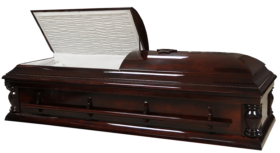 9352-X -Oversized Solid Poplar Jewish CasketWhite Crepe InteriorWith or Without Star of Davi