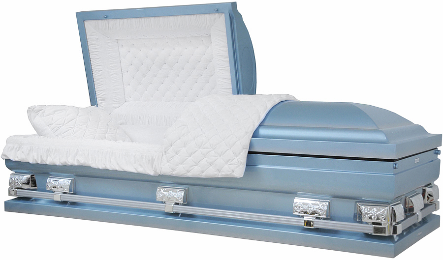 9406-29 - Oversized - Light Blue w/ Silver AccentWhite Velvet 28.5" inside / 29 1/4 outside
